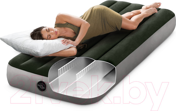 Изображение товара Надувной матрас Intex Downy Airbed 64760 (встроенный ножной насос)