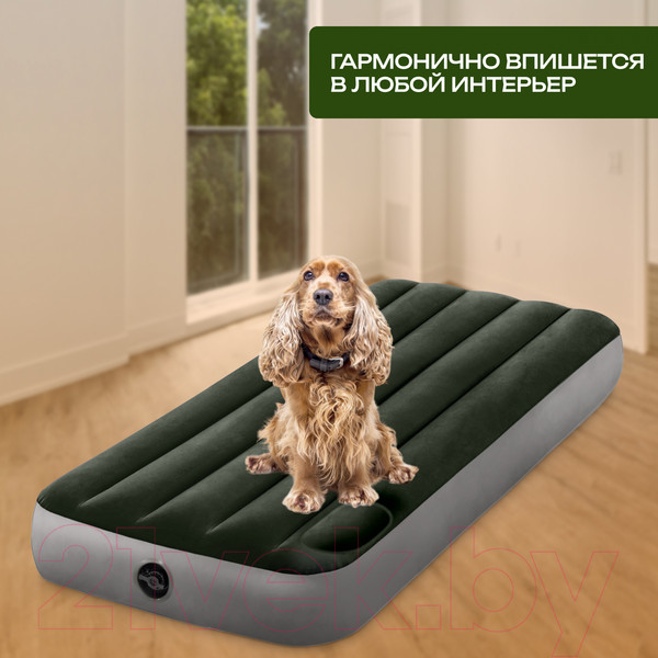Изображение товара Надувной матрас Intex Downy Airbed 64760 (встроенный ножной насос)