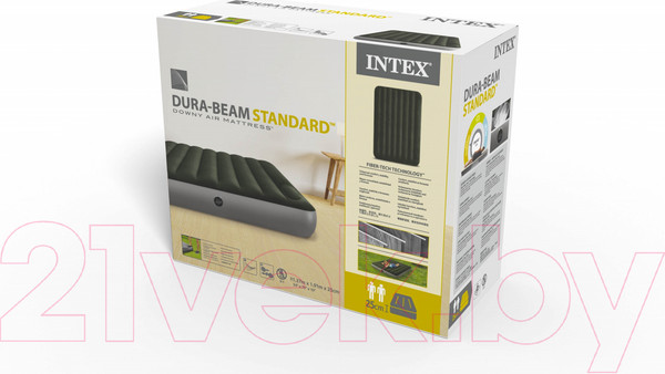 Изображение товара Надувной матрас Intex Downy Airbed 64762 (встроенный ножной насос)