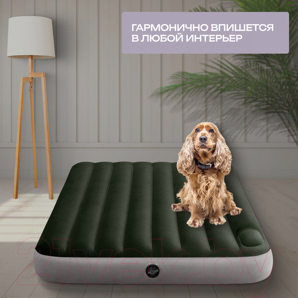 Изображение товара Надувной матрас Intex Downy Airbed 64762 (встроенный ножной насос)