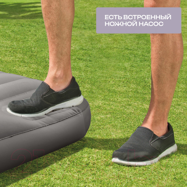 Изображение товара Надувной матрас Intex Downy Airbed 64762 (встроенный ножной насос)