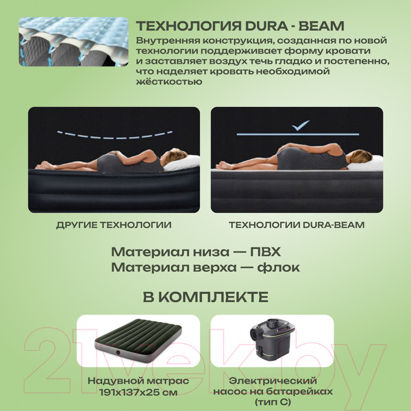 Изображение товара Надувной матрас Intex Prestige Downy Airbed 64778 (с электронным насосом)