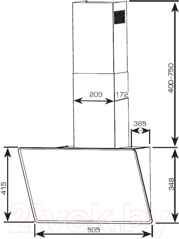 Изображение товара Вытяжка наклонная Centek CT-1829-60 (черный)
