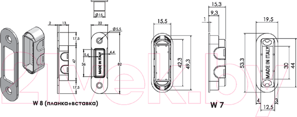 Изображение товара Защелка врезная Morelli Без планки IM WC SС NР (матовый хром)