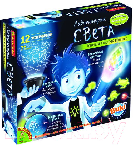 Изображение товара Набор для опытов Bondibon Французские опыты. Лаборатория света / ВВ47454