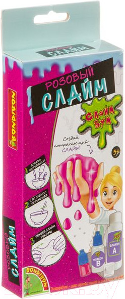 Изображение товара Набор для создания слайма Bondibon Розовый слайм / ВВ3777