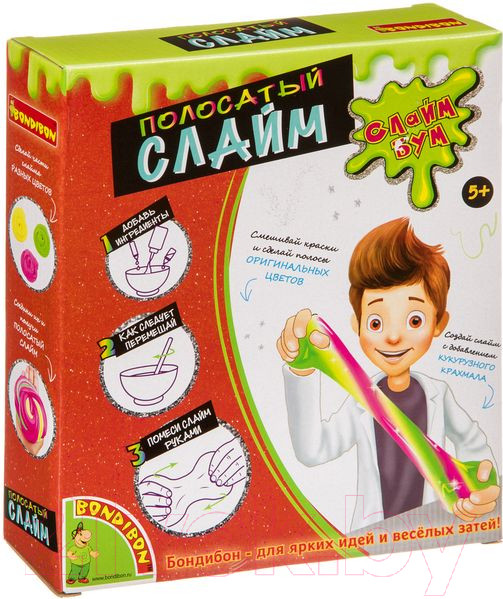 Изображение товара Набор для создания слайма Bondibon Полосатый слайм / ВВ3765
