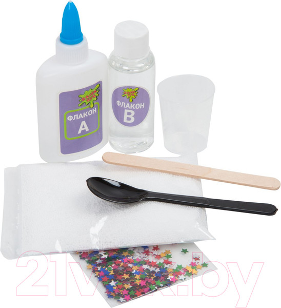 Изображение товара Набор для создания слайма Bondibon Прозрачный слайм со звездочками / ВВ3768