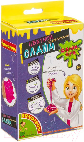 Изображение товара Набор для создания слайма Bondibon Цветной слайм со звездочками / ВВ3770