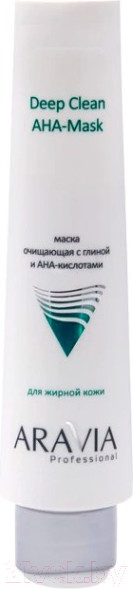 Изображение товара Маска для лица кремовая Aravia Professional с глиной и AHA-кислотами Deep Clean AHA-Mask (100мл)