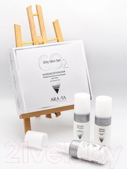 Изображение товара Набор косметики для лица Aravia Professional CO2 Oily Skin Set для жирной кожи (3x150мл)