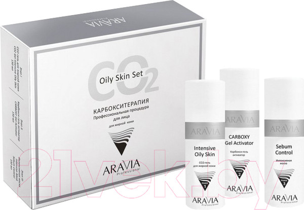 Изображение товара Набор косметики для лица Aravia Professional CO2 Oily Skin Set для жирной кожи (3x150мл)
