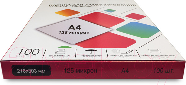 Изображение товара Пленка для ламинирования Гелеос LPA4-125 216x303 125мик