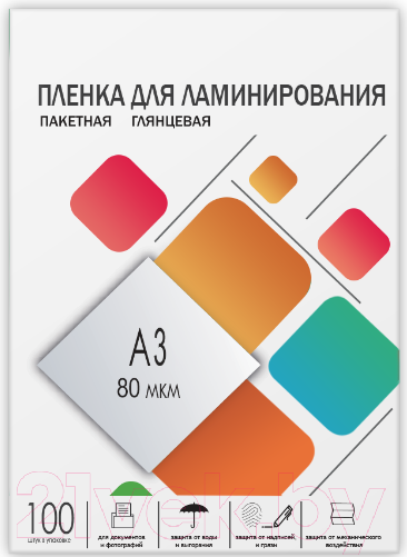 Изображение товара Пленка для ламинирования Гелеос LPA3-80 303x426 80мик