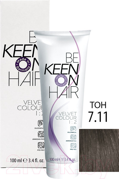 Изображение товара Крем-краска для волос KEEN Velvet Colour 7.11