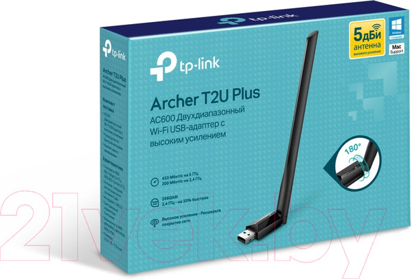 Изображение товара Wi-Fi-адаптер TP-Link Archer T2U Plus