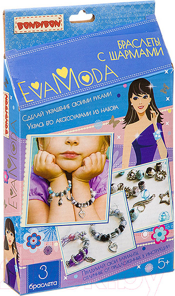 Изображение товара Набор для создания украшений Bondibon Eva Moda Браслеты с шармами / ВВ3403