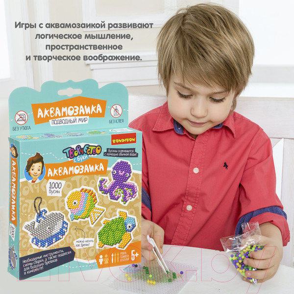 Изображение товара Развивающая игра Bondibon Аквамозаика 1000 бусин! Подводный мир / ВВ3405