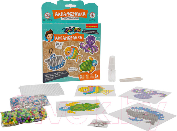 Изображение товара Развивающая игра Bondibon Аквамозаика 1000 бусин! Подводный мир / ВВ3405