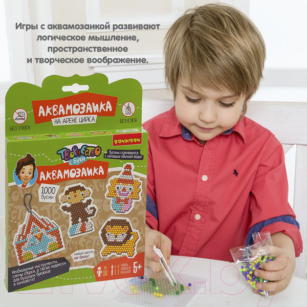 Изображение товара Развивающая игра Bondibon Аквамозаика 1000 бусин! На арене цирка / ВВ3406