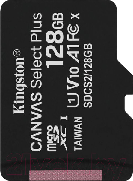 Изображение товара Карта памяти Kingston Canvas Select Plus microSDXC 128GB (SDCS2/128GBSP)