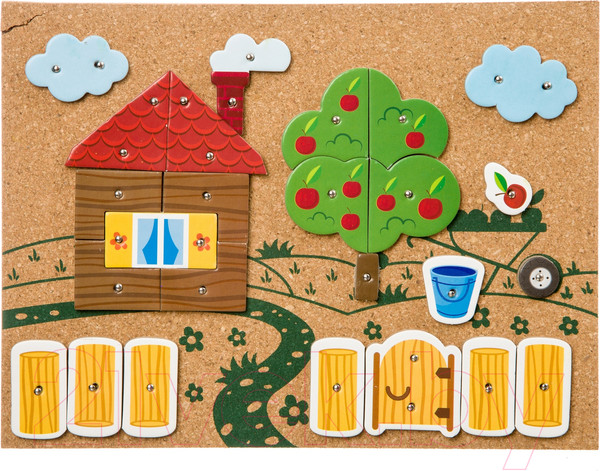 Изображение товара Развивающая игра Bondibon Мозаика с гвоздями и молоточком. На ферме / ВВ3950