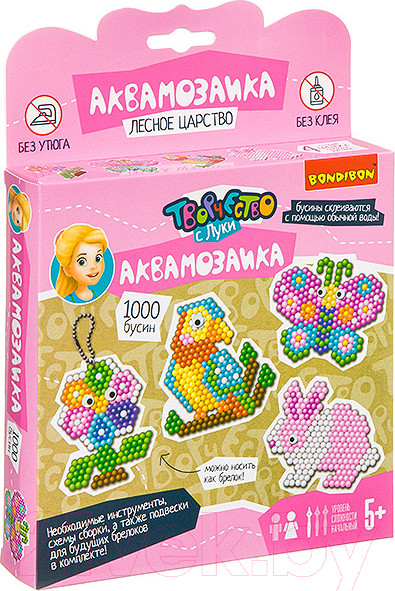 Изображение товара Развивающая игра Bondibon Аквамозаика 1000 бусин! Лесное царство / ВВ3407