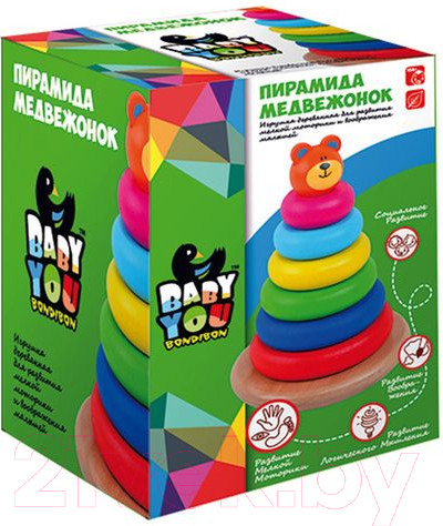 Изображение товара Развивающая игрушка Bondibon Пирамида Мишка / ВВ1103