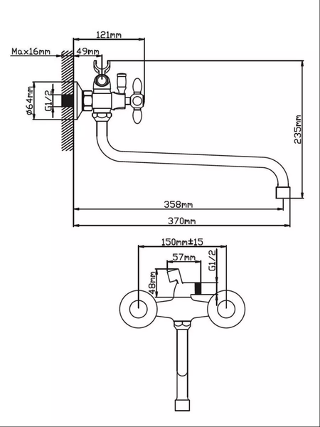 Изображение товара Смеситель Эверест 1/2 B22-071A (белый)