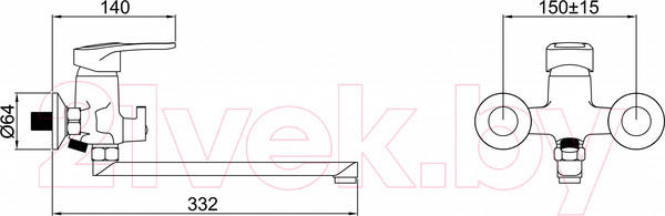 Изображение товара Смеситель Эверест D40 B22-025