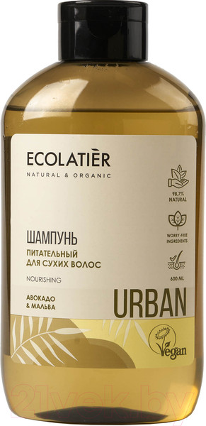 Изображение товара Шампунь для волос Ecolatier Urban д/сухих волос питательный авокадо и мальва (600мл)