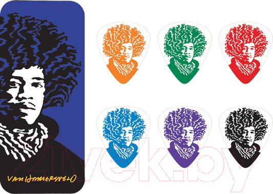 Изображение товара Набор медиаторов Dunlop Manufacturing John Van Hamersveld "Jimi" Heavy JHPT04H