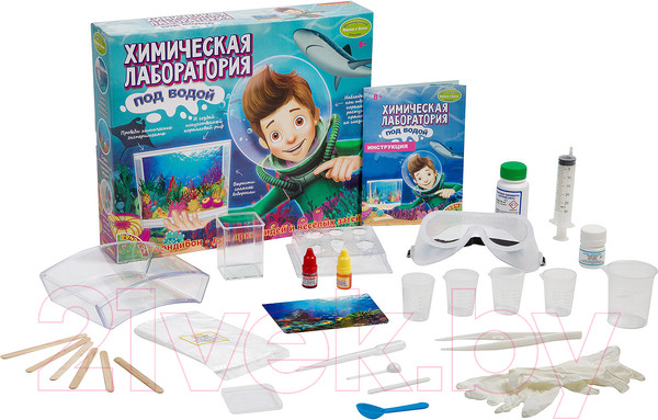 Изображение товара Набор для опытов Bondibon Французские опыты. Химическая лаборатория под водой / ВВ3488