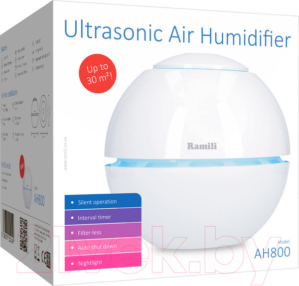 Изображение товара Ультразвуковой увлажнитель воздуха Ramili Baby AH800