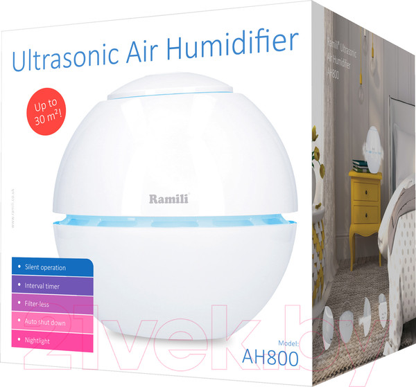 Изображение товара Ультразвуковой увлажнитель воздуха Ramili Baby AH800