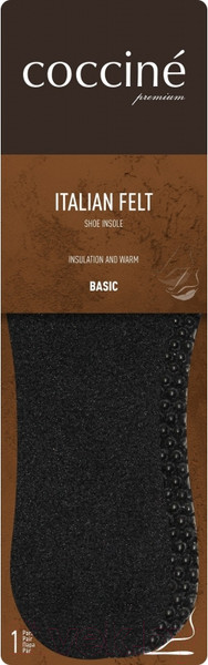Изображение товара Стельки для обуви Coccine Italian Felt шерстяные (р.41-42, черный)