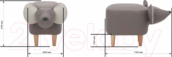 Изображение товара Пуф Импэкс Leset Mouse Combi (Milos 16/Milos 02)