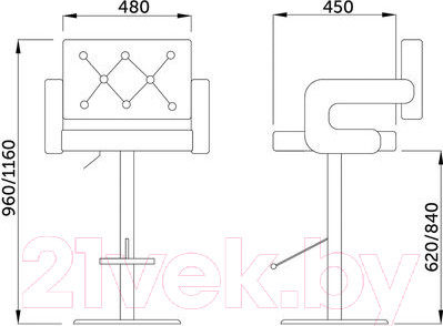 Изображение товара Стул барный AksHome Elton (экокожа черный/хром)