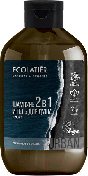 Изображение товара Гель для душа Ecolatier Urban Man грейпфрут и вербена 2 в 1 (600мл)