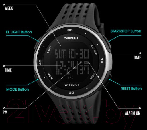 Изображение товара Часы наручные унисекс Skmei 1219 (серебристый)