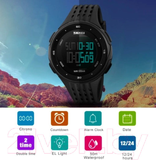 Изображение товара Часы наручные унисекс Skmei 1219 (серебристый)