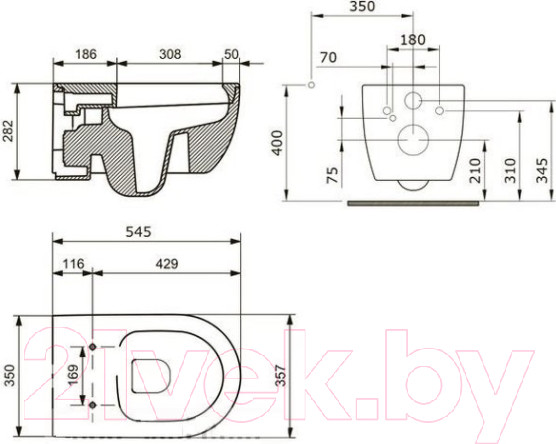 Изображение товара Унитаз подвесной Bocchi V-Tondo Rimless 1416-001-0128