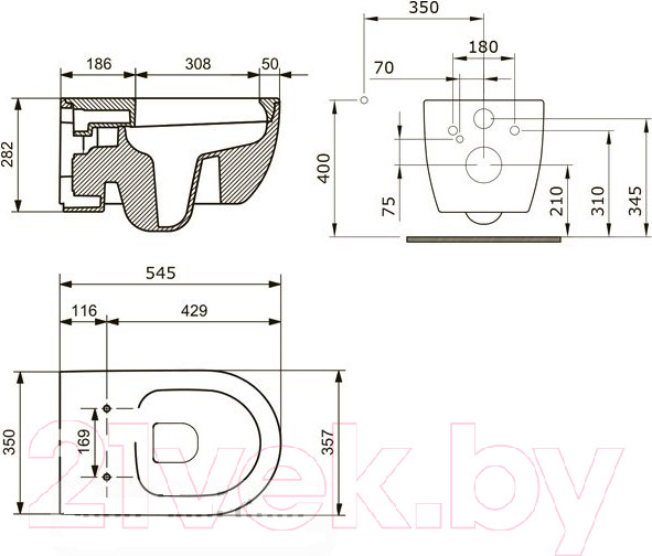 Изображение товара Унитаз подвесной Bocchi V-Tondo Rimless 1416-001-0129