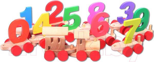 Изображение товара Развивающая игрушка Paremo Деревянный паровозик с цифрами / PE817-6
