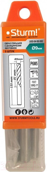 Изображение товара Набор сверл Sturm! 1055-04-9S-SS5