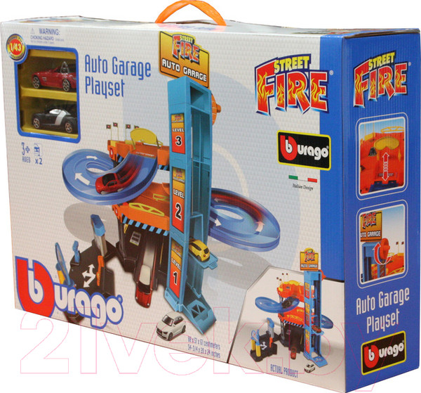 Изображение товара Паркинг игрушечный Bburago Стрит Файер 3-х уровневый / 18-30361