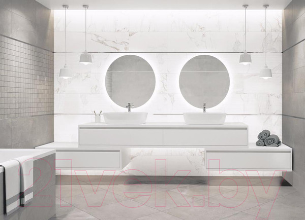 Изображение товара Плитка Kerranova Marble Trend Carrara K-1000/MR (600x600)