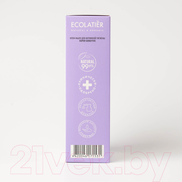 Изображение товара Мыло жидкое для интимной гигиены Ecolatier Super Sensitive крем-мыло для интимной гигиены для чувств. кожи (250мл)