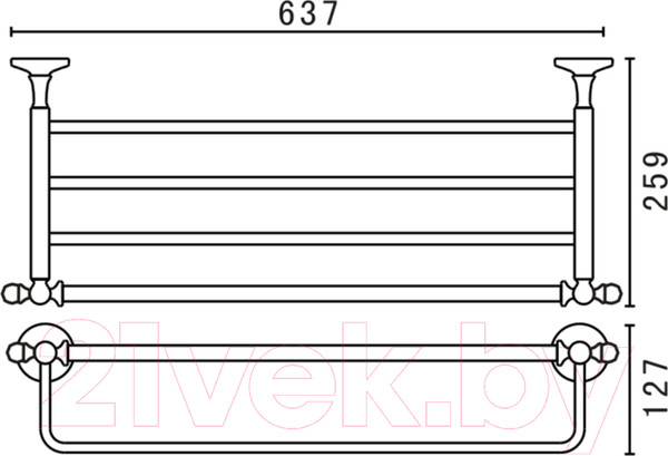 Изображение товара Полка для ванной Art&Max Antic AM-2622AL (хром)