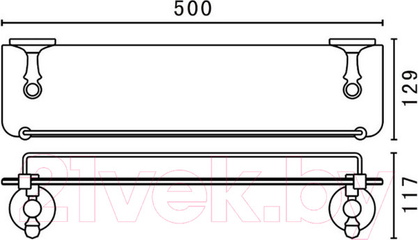 Изображение товара Полка для ванной Art&Max Antic AM-2682AL (хром)